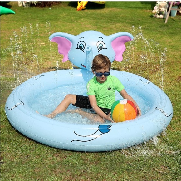 Kids👦🏻👧🏻Inflatable Sprinkler💦Pool 68 Inch Upgraded 3 in 1 Splash 💦 Pad - Picture 7 of 8